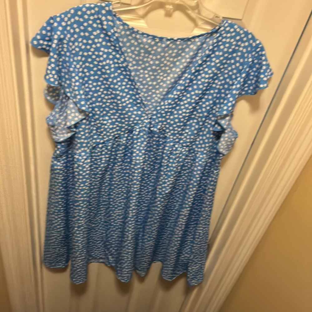 Blue dress with flower print